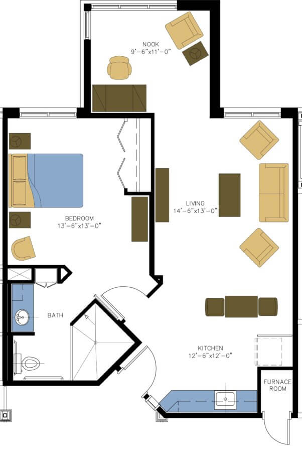 Assisted Living Apartment Floor Plan