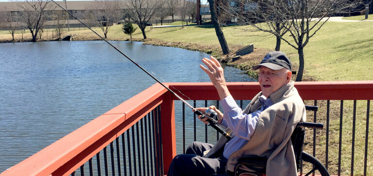 Resident fishing on the lake