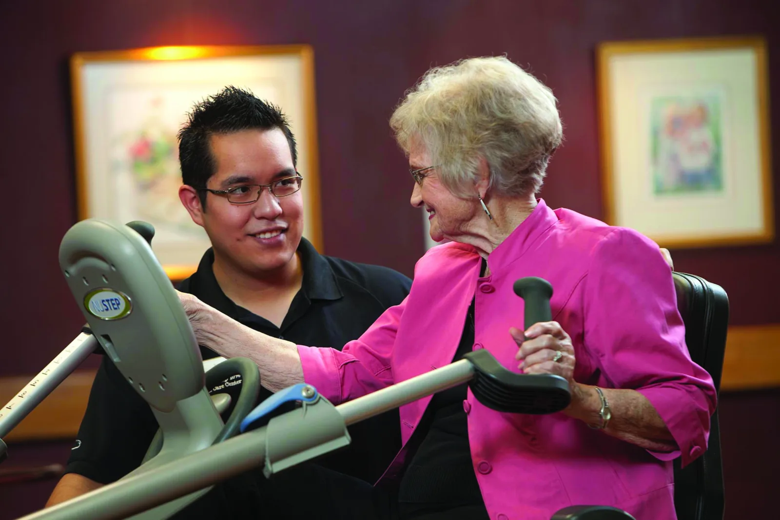 Women exercising with a training