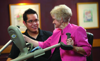 Women exercising with a training