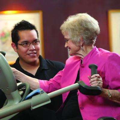 Women exercising with a training