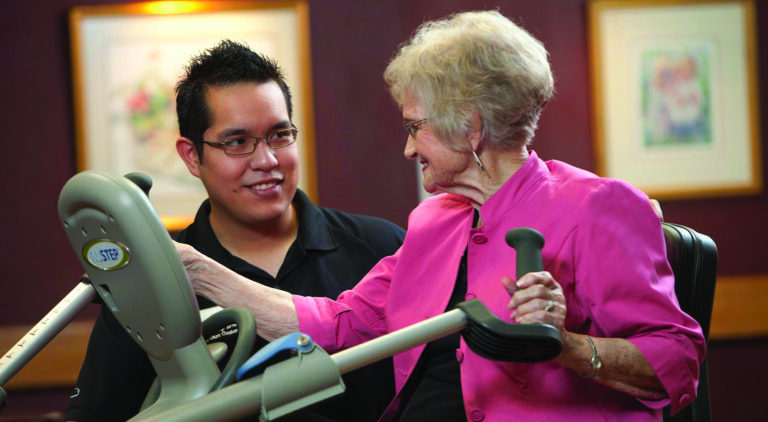 Women exercising with a training