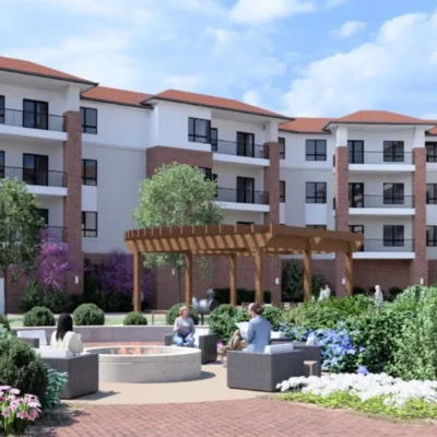 Rendering of Larksfield Place courtyard looking south