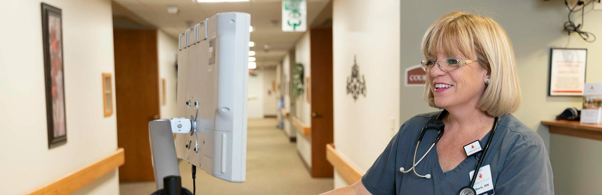 Woman using computer