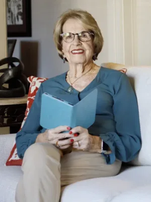 Independent living woman with a book