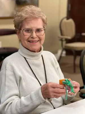 Woman doing arts and crafts